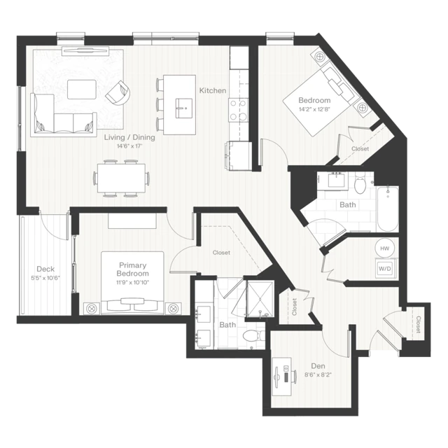 1515 Comm Ave · 2 bedrooms + den