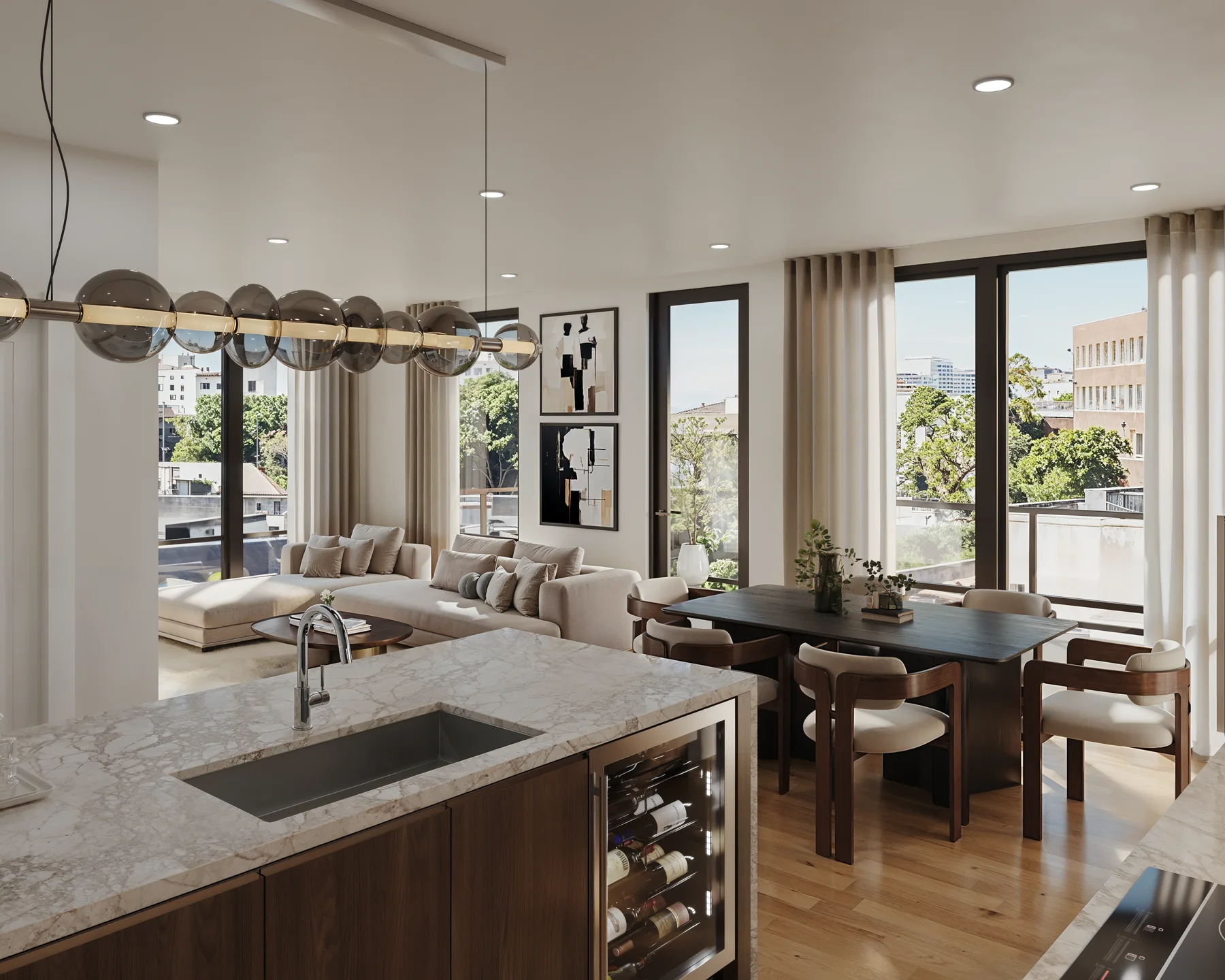 80 on Vernon · Penthouse living area
