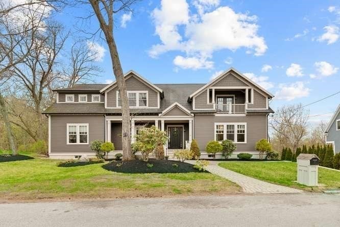 A Greater Boston home with landscaped grounds
