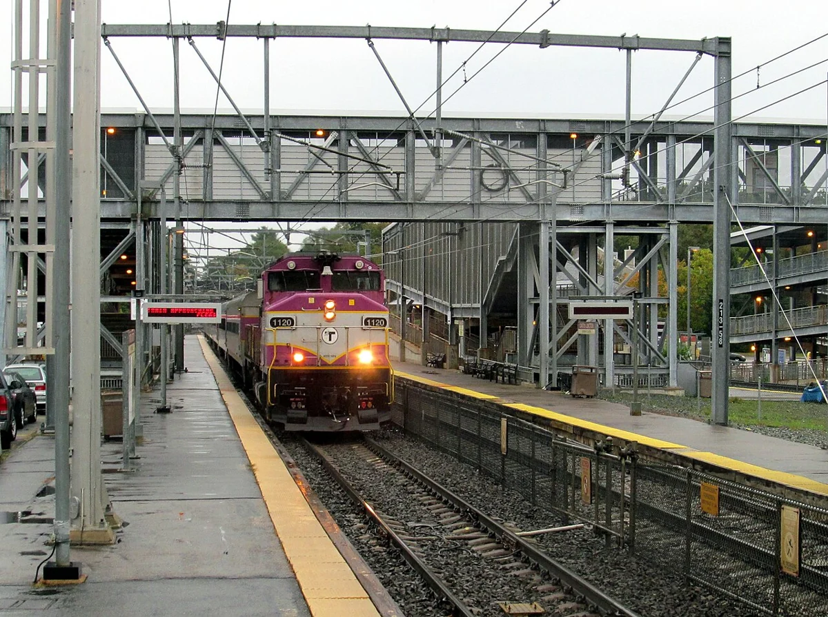 Commuter Rail train at Canton Junction station · Canton