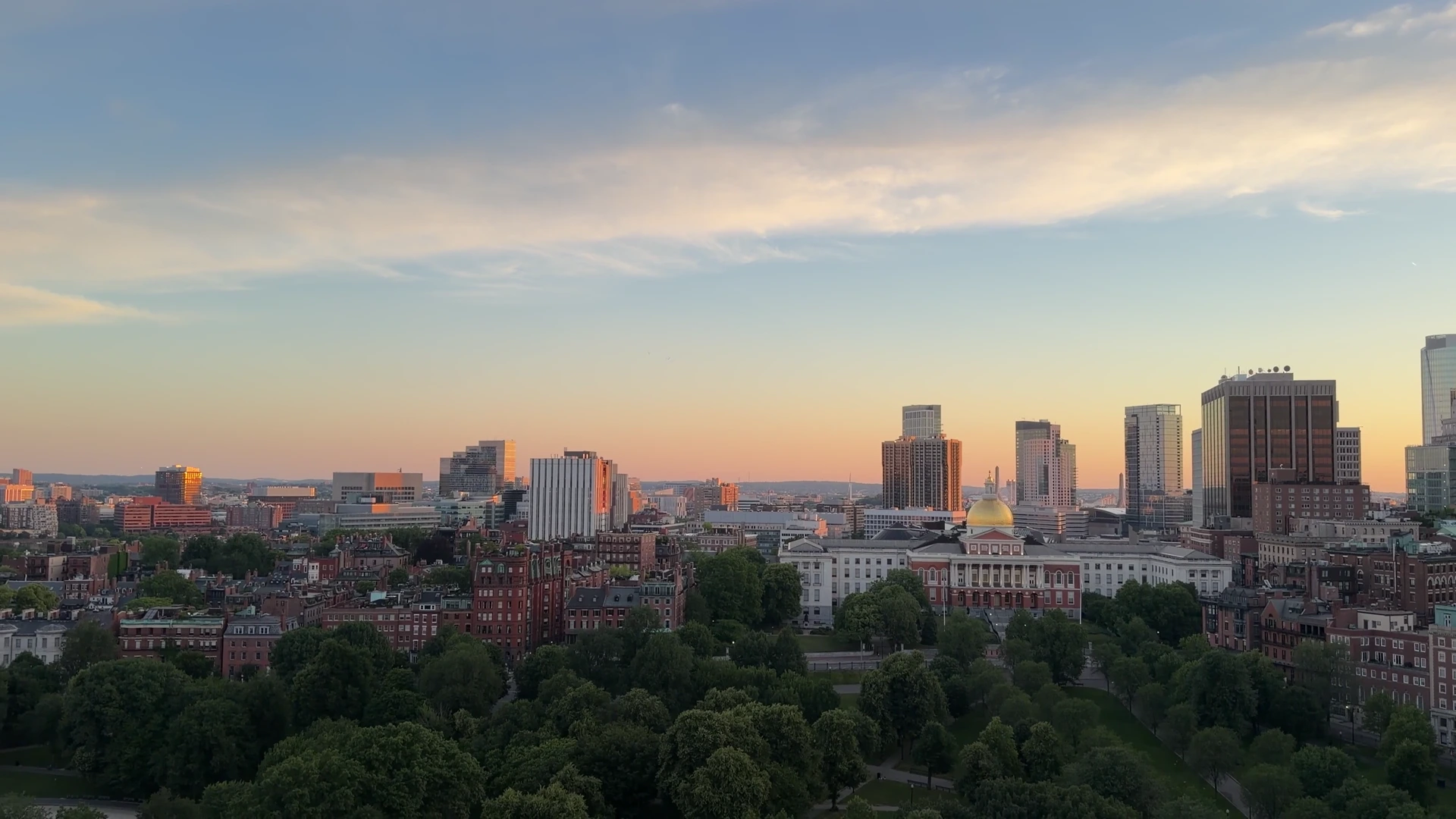 Boston Common and the city skyline