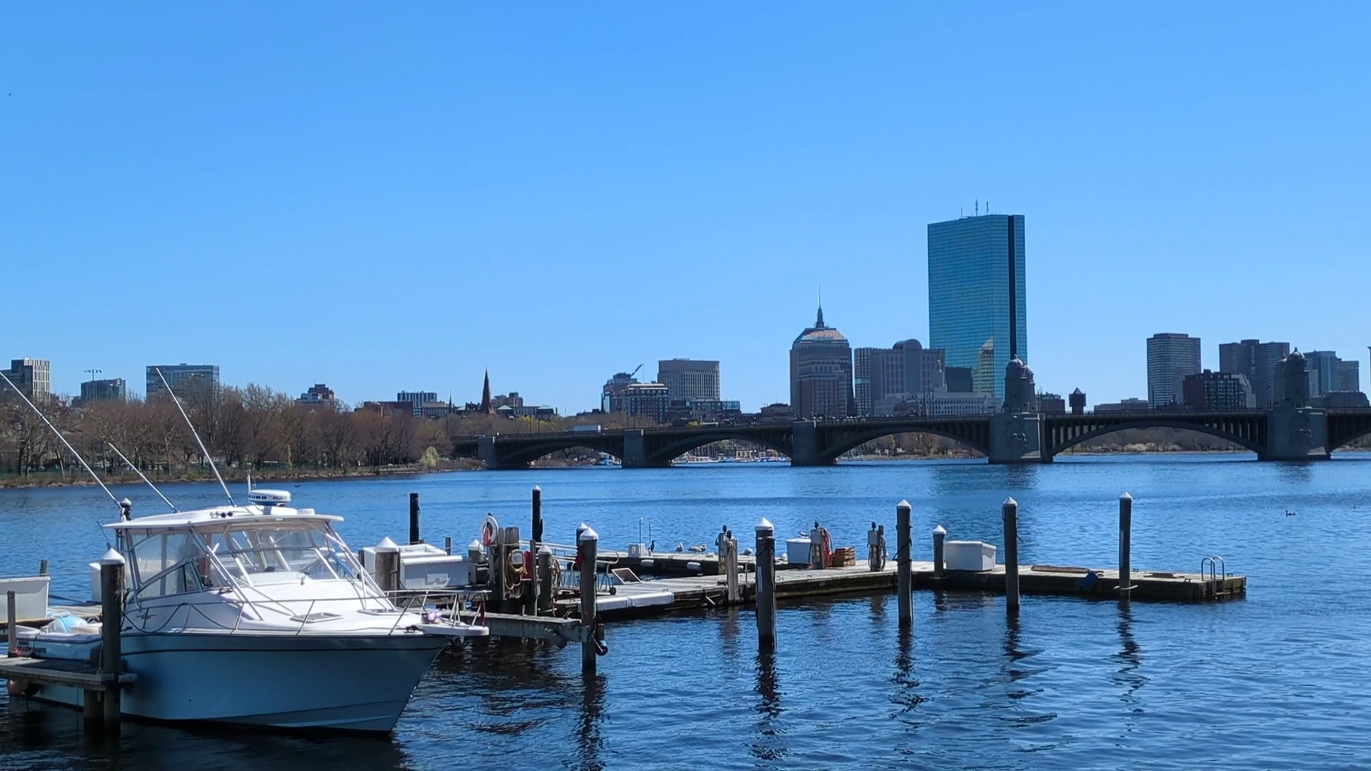 Boston skyline across the river